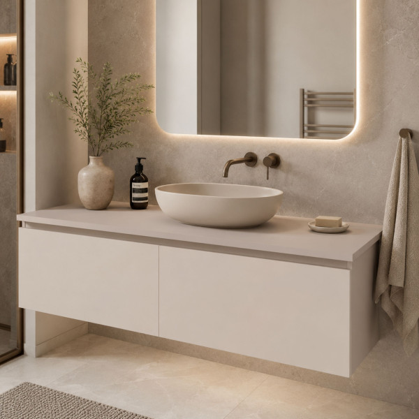 Blat łazienkowy laminowany do szafki 150cm 150,5×45cm Kaszmir (5981BS)