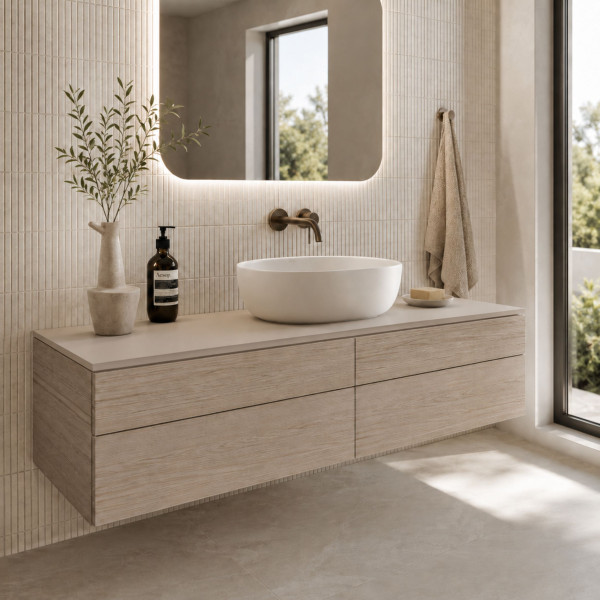 Blat łazienkowy laminowany do szafki 150cm 150,5×45cm Kaszmir (5981BS)