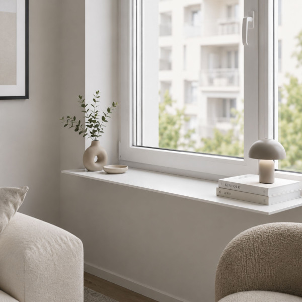 Parapet wewnętrzny HPL 12 mm Biel Alpejska (8685SU) 180x40 cm