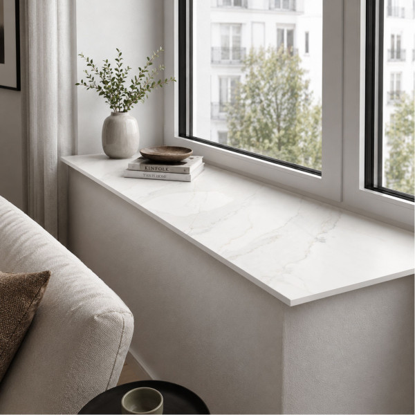 Parapet wewnętrzny HPL 12 mm Calacatta Olympus (K551SU) 190x15 cm