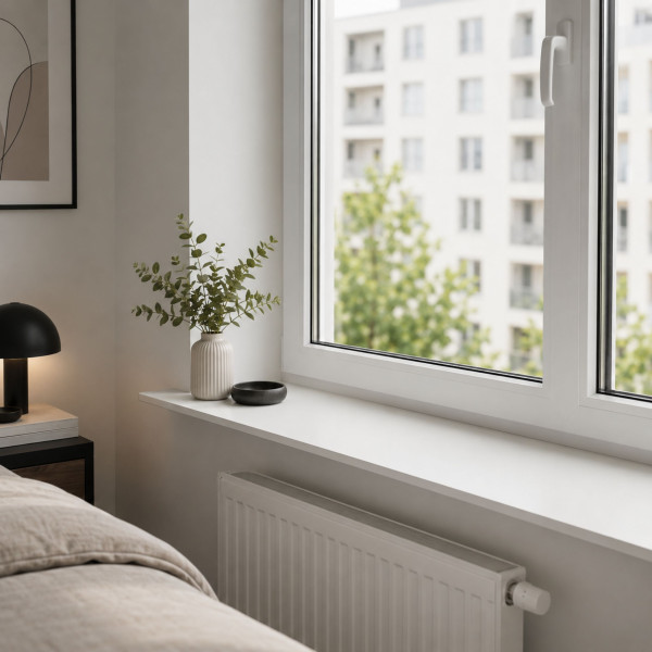 Parapet wewnętrzny HPL 12 mm Biel Alpejska (8685SU) 186x20 cm