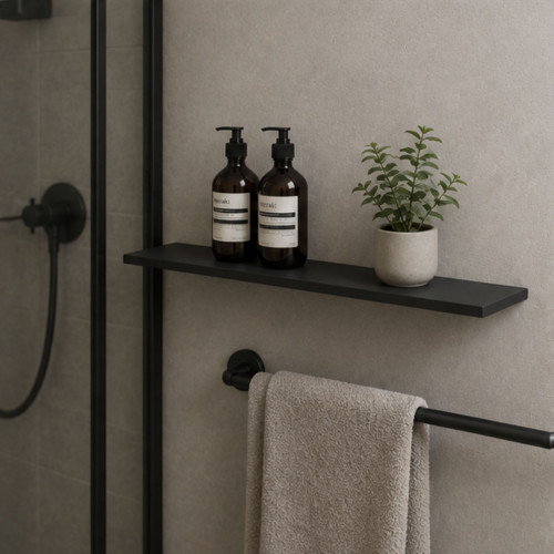 Półka łazienkowa wodoodporna HPL 12 mm Czarny Mat 0190AF 80x15 cm
