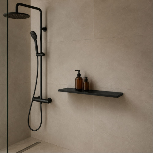 Półka łazienkowa wodoodporna HPL 12 mm Czarny 0190SL 150x25 cm