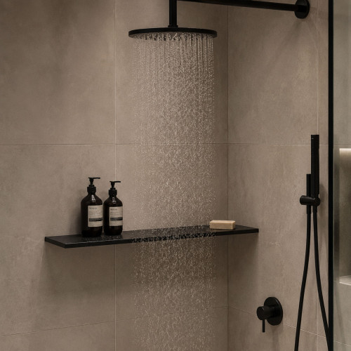 Półka łazienkowa wodoodporna HPL 12 mm Czarny Mat 0190AF 54x14 cm