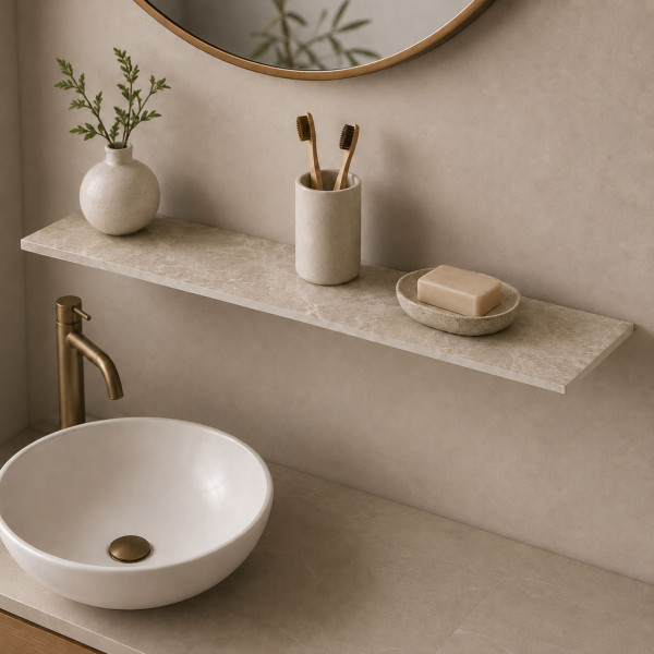 Półka łazienkowa wodoodporna HPL 12 mm Cream Navona K367PH 23x16 cm
