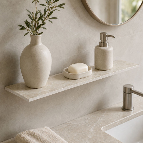 Półka łazienkowa wodoodporna HPL 12 mm Cream Navona K367PH 50x13 cm