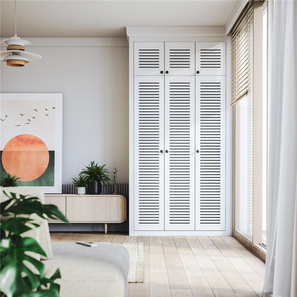 Drzwiczki ażurowe MDF lakierowany białe  225,6 x 37,6 cm KOLM