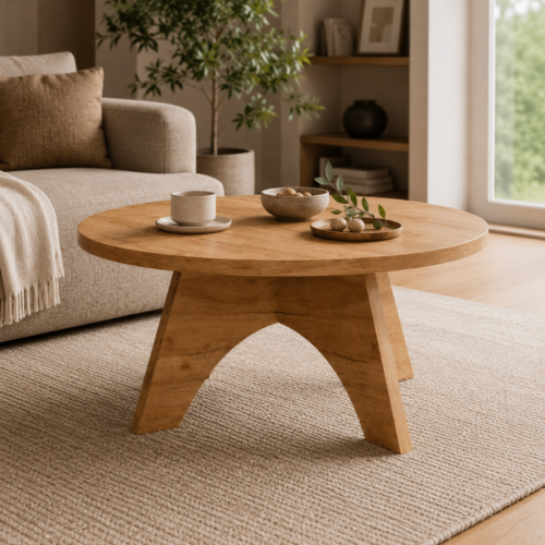 Stolik kawowy okrągły BELL  Ø68 cm Dąb Craft